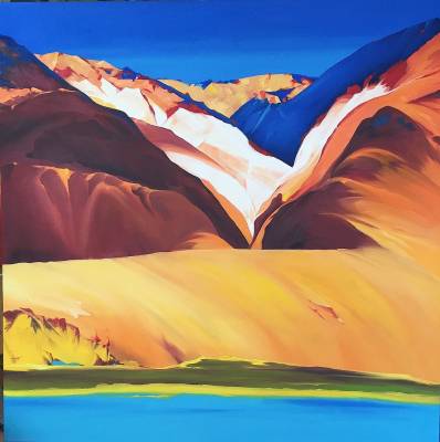 "Lake Pangong Series (2)" - Oil - Painting by Jo Fisher, an artist from Hawke's Bay, New Zealand.