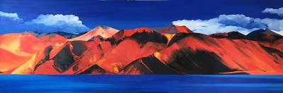 "Lake Pangong Series 3" - Oil - Painting by Jo Fisher, an artist from Hawke's Bay, New Zealand.