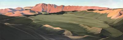 "Te Mata Peak from Clifton Station" - oil - Painting by Jo Fisher, an artist from Hawke's Bay, New Zealand.