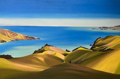 "From French Pass to Nelson" - Oil - Painting by Jo Fisher, an artist from Hawke's Bay, New Zealand.