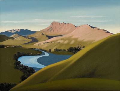 "2 Tukituki River" - Oil - Painting by Jo Fisher, an artist from Hawke's Bay, New Zealand.