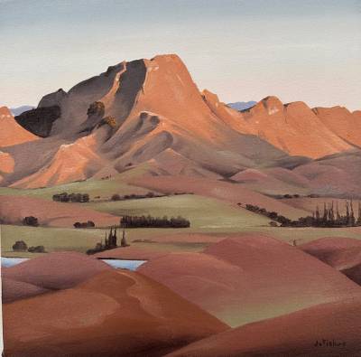 "TeMata Peak Tukituki Valley Series (1)" - Oil - Painting by Jo Fisher, an artist from Hawke's Bay, New Zealand.