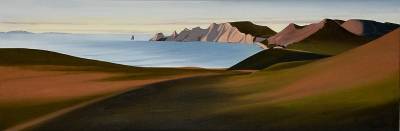 "Cape Kidnappers from Black Reef series" - Oil - Painting by Jo Fisher, an artist from Hawke's Bay, New Zealand.